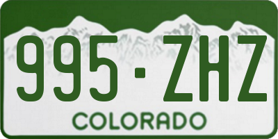 CO license plate 995ZHZ