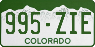 CO license plate 995ZIE