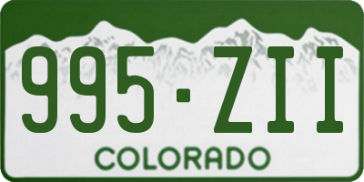 CO license plate 995ZII