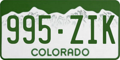 CO license plate 995ZIK