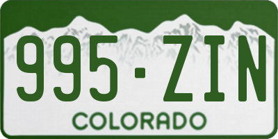CO license plate 995ZIN