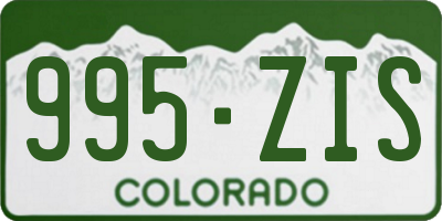 CO license plate 995ZIS