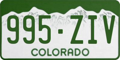 CO license plate 995ZIV