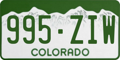 CO license plate 995ZIW