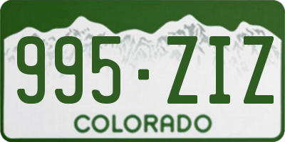 CO license plate 995ZIZ