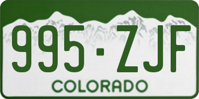 CO license plate 995ZJF