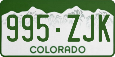 CO license plate 995ZJK
