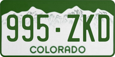 CO license plate 995ZKD