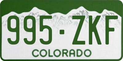 CO license plate 995ZKF