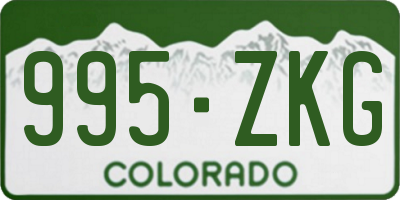 CO license plate 995ZKG
