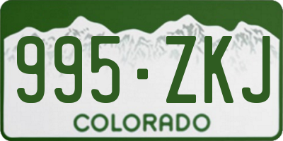 CO license plate 995ZKJ