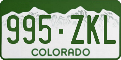 CO license plate 995ZKL