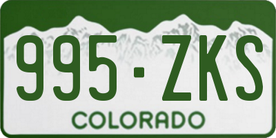 CO license plate 995ZKS