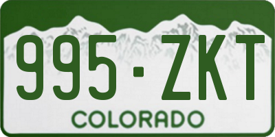 CO license plate 995ZKT