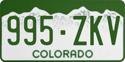 CO license plate 995ZKV