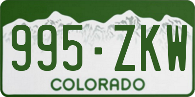 CO license plate 995ZKW