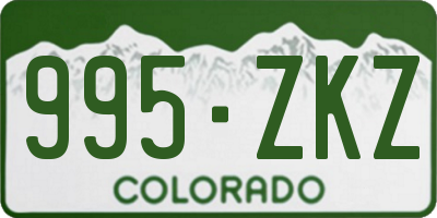 CO license plate 995ZKZ