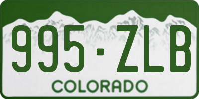 CO license plate 995ZLB