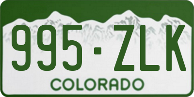 CO license plate 995ZLK