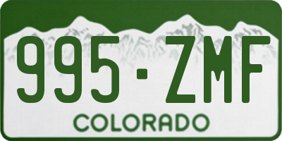 CO license plate 995ZMF