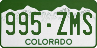 CO license plate 995ZMS