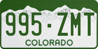 CO license plate 995ZMT