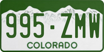 CO license plate 995ZMW