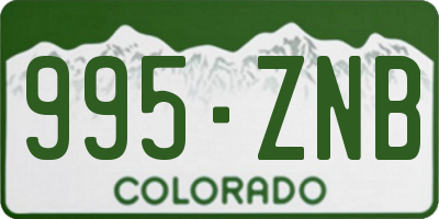 CO license plate 995ZNB