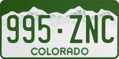 CO license plate 995ZNC