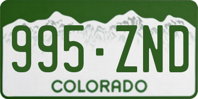 CO license plate 995ZND