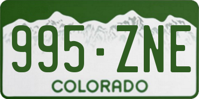CO license plate 995ZNE
