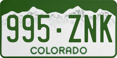 CO license plate 995ZNK