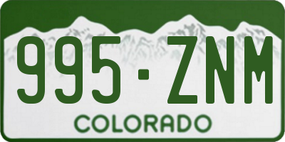 CO license plate 995ZNM