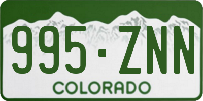 CO license plate 995ZNN
