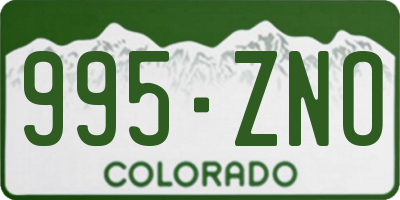 CO license plate 995ZNO