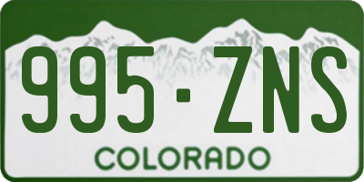 CO license plate 995ZNS