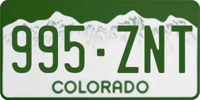 CO license plate 995ZNT