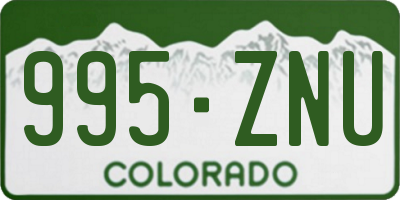 CO license plate 995ZNU