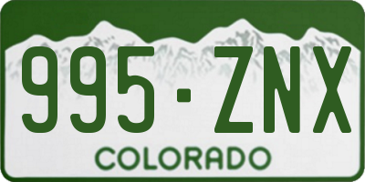 CO license plate 995ZNX
