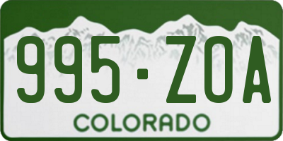 CO license plate 995ZOA