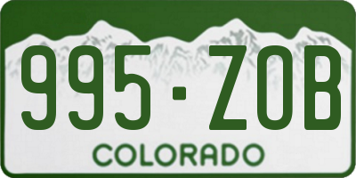 CO license plate 995ZOB