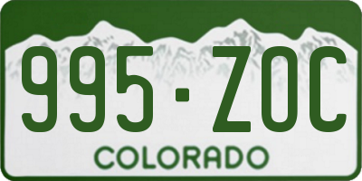 CO license plate 995ZOC