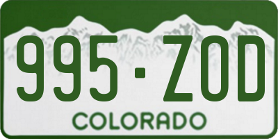 CO license plate 995ZOD