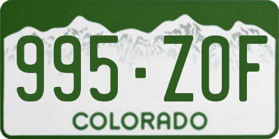 CO license plate 995ZOF