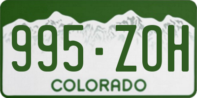 CO license plate 995ZOH