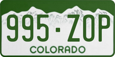 CO license plate 995ZOP
