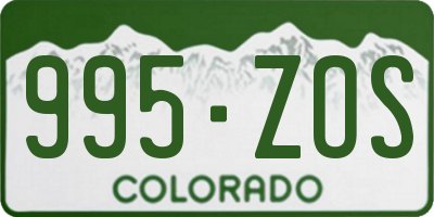 CO license plate 995ZOS
