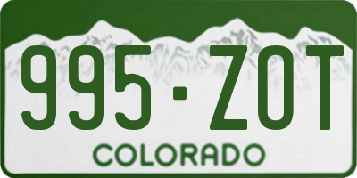 CO license plate 995ZOT