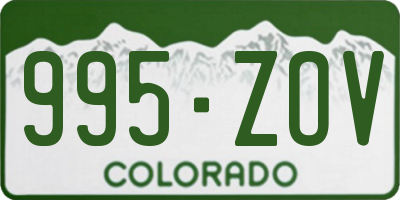 CO license plate 995ZOV