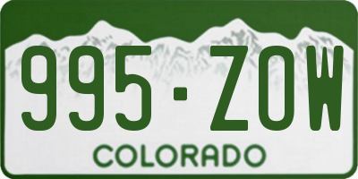 CO license plate 995ZOW